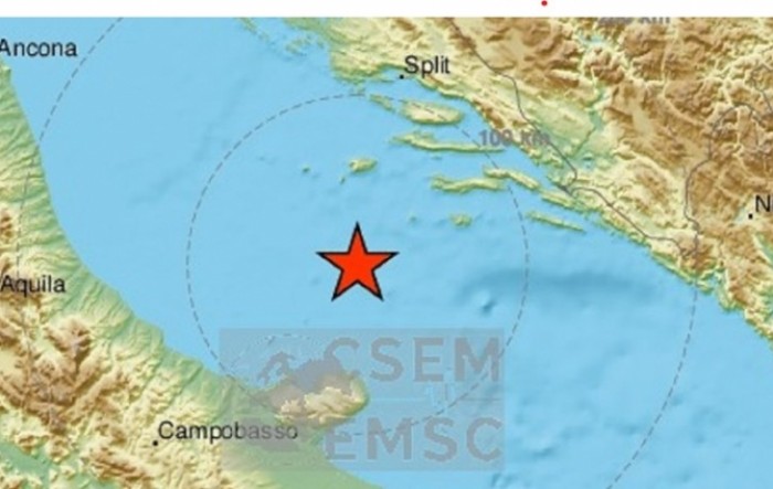 Šest potresa u Jadranu u posljednjih pola sata