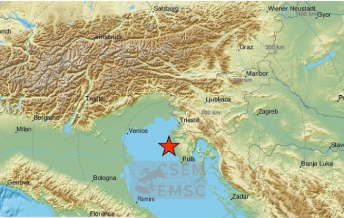 Dva jača potresa u sjevernom Jadranu