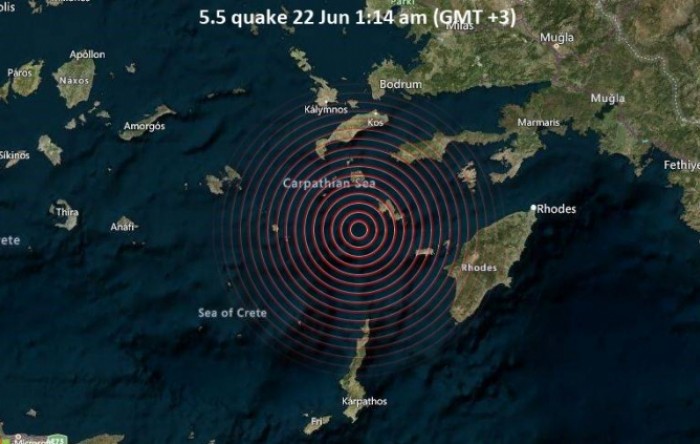 Potres pogodio jugoistok Egejskog mora