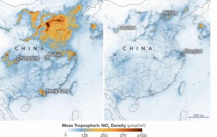 NASA objavila snimke koje pokazuju dramatičan pad zagađenja u Kini